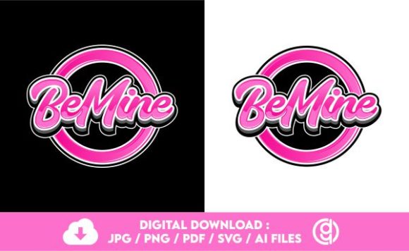 BE MINE TYPOGRAPHY T-SHIRT TEES for Local Crafts & Graphics