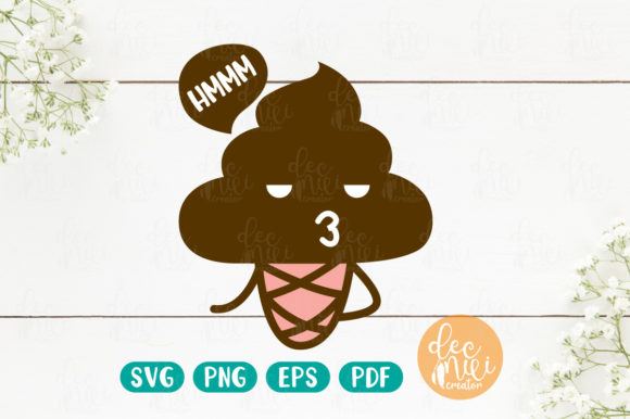 Charming Hmmm Ice Cream Digital Design