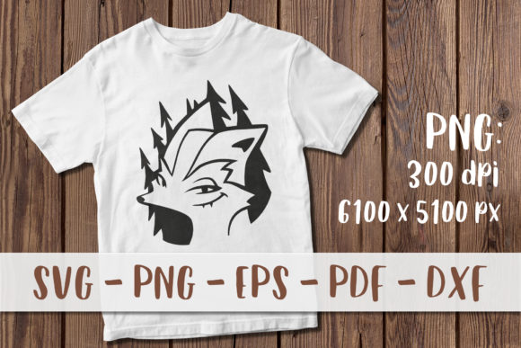 Cute Fox Cartoon T-Shirt Print for Graphics and Print Templates