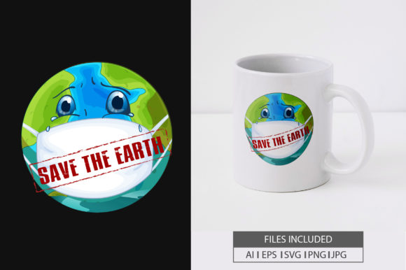 Earth Day T-shirt Mug Vector Design for Crafts