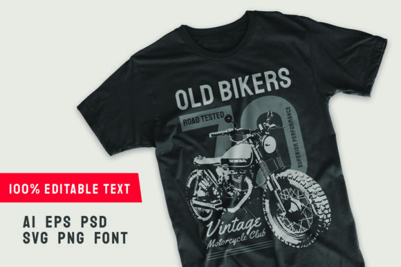 Old Bikers Vintage T-shirt: A Graphics Gem for Branding