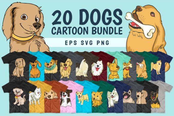 Review: Dog Cartoon T-shirt Designs Bundle