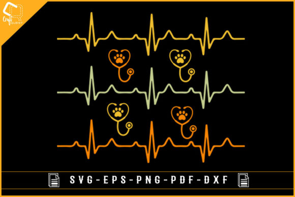 Vintage Retro Veterinary Heartbeat: A Graphics Gem for Crafts