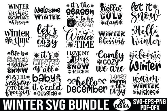 Winter SVG T-shirt Design Bundle for Creative Graphics
